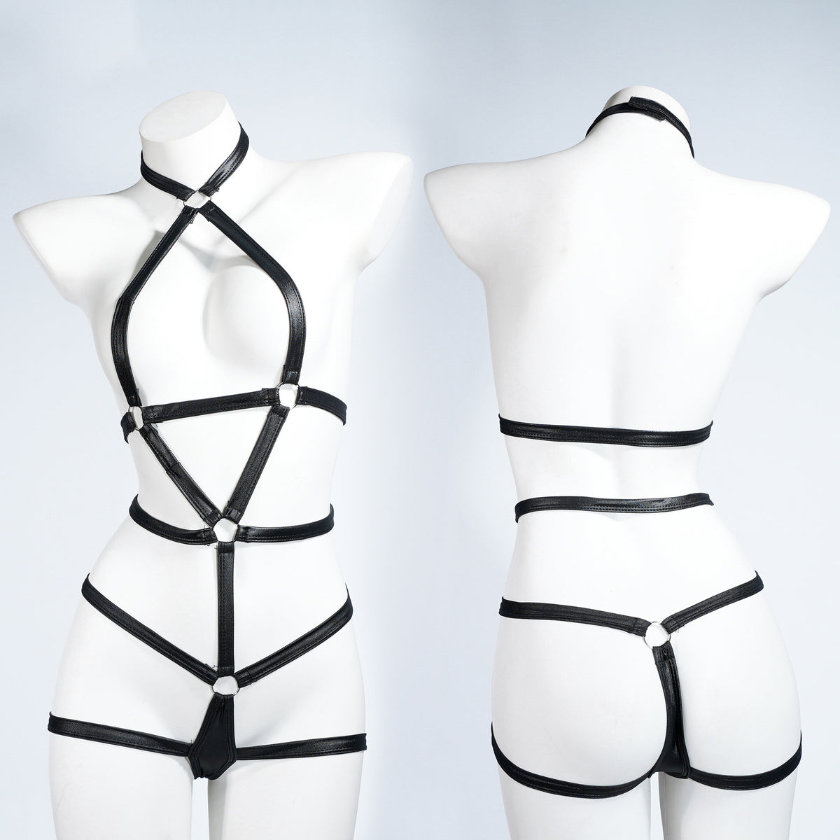 Sexy Seductive Leather Hot Bondage Lingerie
