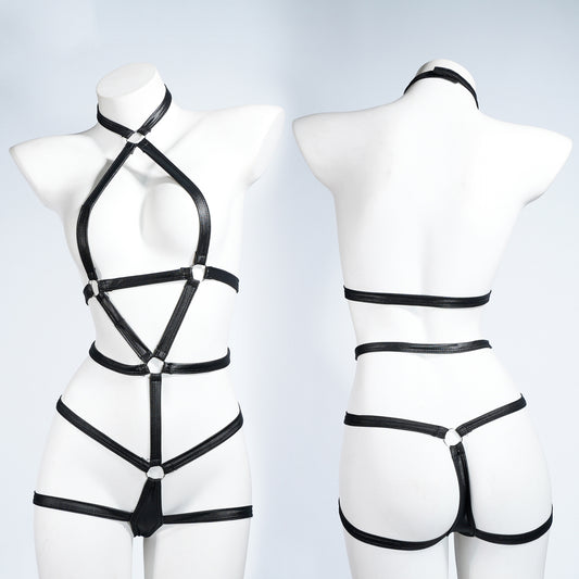 Sexy Seductive Leather Hot Bondage Lingerie