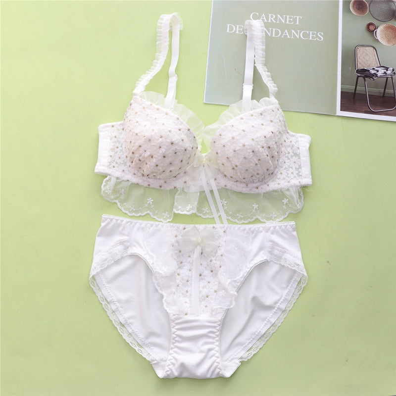 Dot Japanese Anime Cute Angel Japanese Cute Bra Set