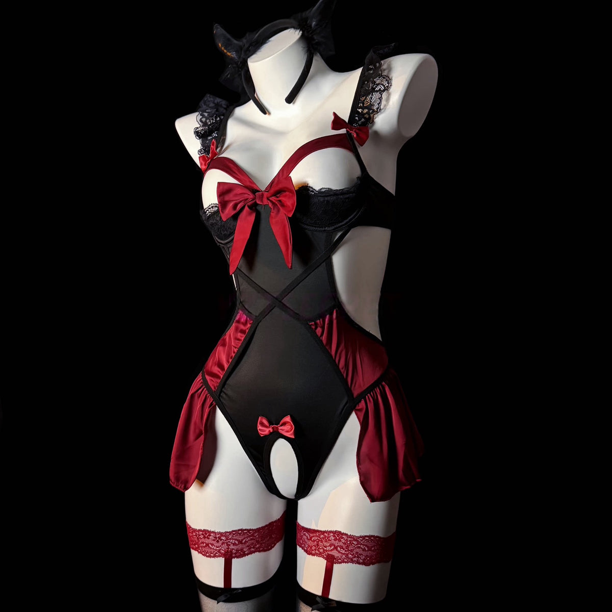 Sexy Wild School Girl Open Cup Bodysuit