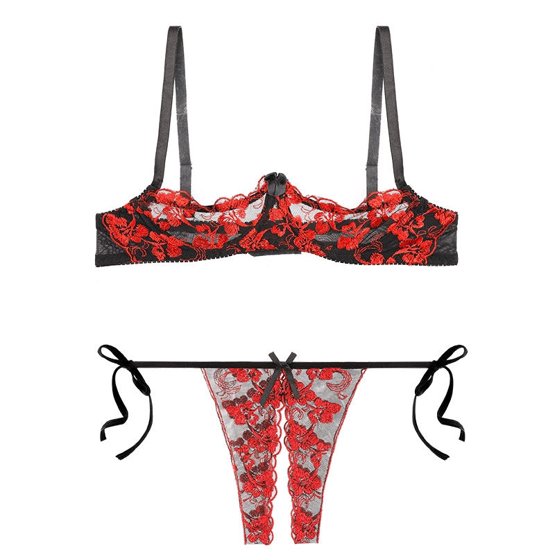 Seductive Wild Open Cup Bra Set