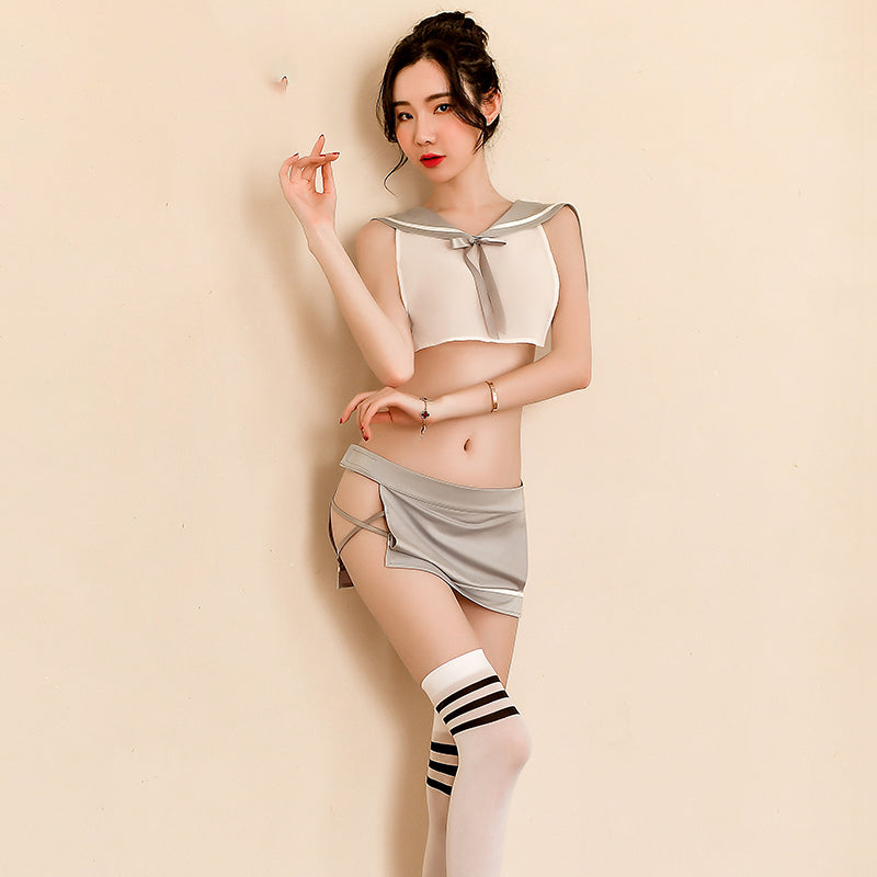 Sofyee   Kawaii   Pure Split Student Sailor Uniform Set
