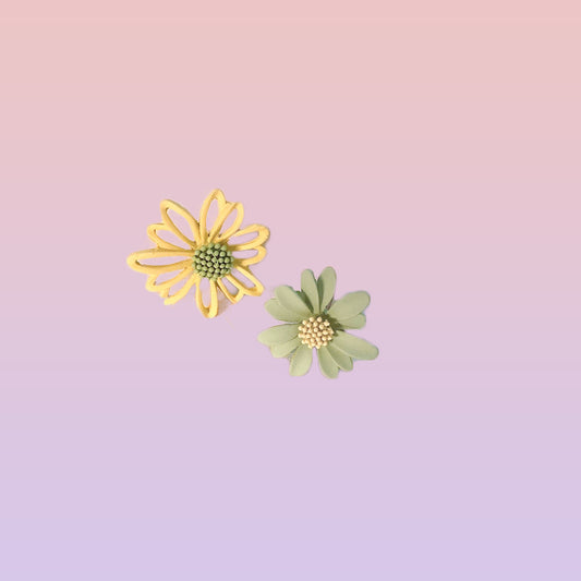 Girly heart small daisy earrings/small fresh and wild flower earrings