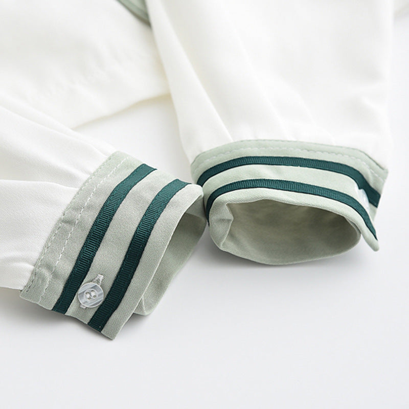 Japanese school uniform tea green jk sailor suit pleated skirt suit