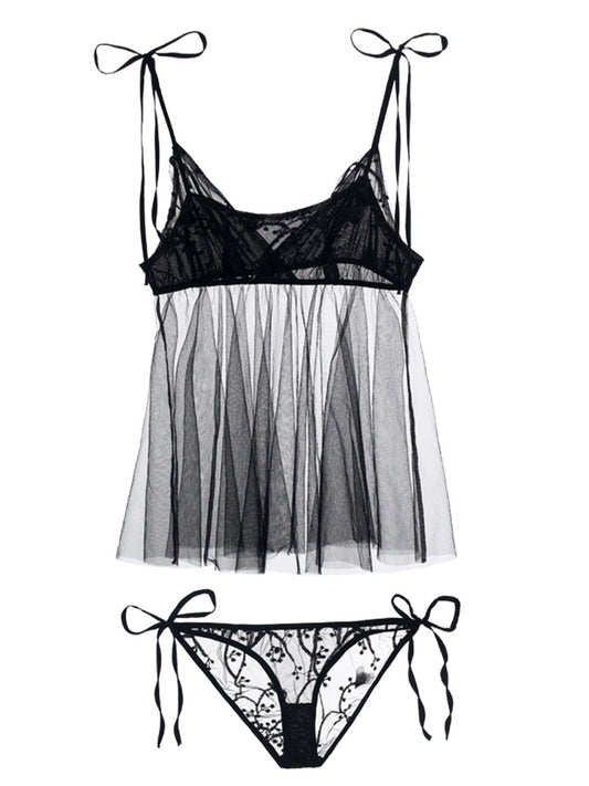 Sexy Sheer See Through Baby Doll Nighties Set