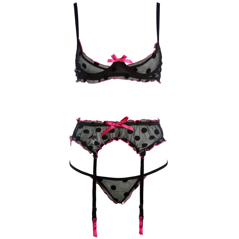 Polka Dots Open Bra Set