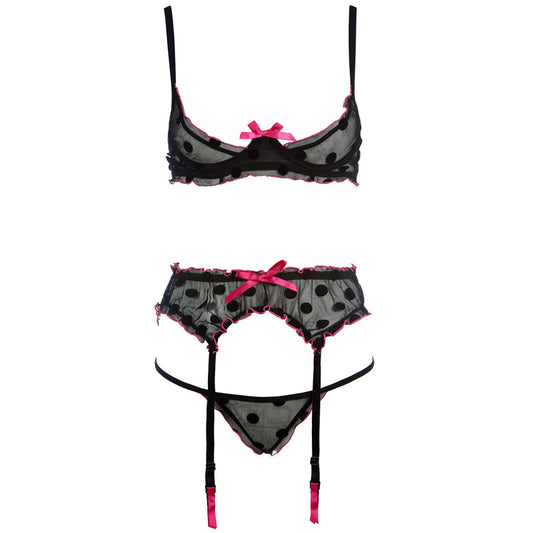 Polka Dots Open Bra Set