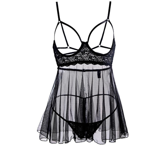 Sultry Feminine Open Cup Lingerie Dress