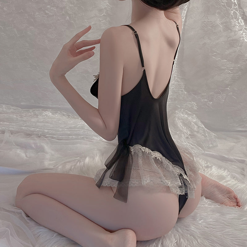 Sexy Romantic Flowery Lace Sheer Bodysuit