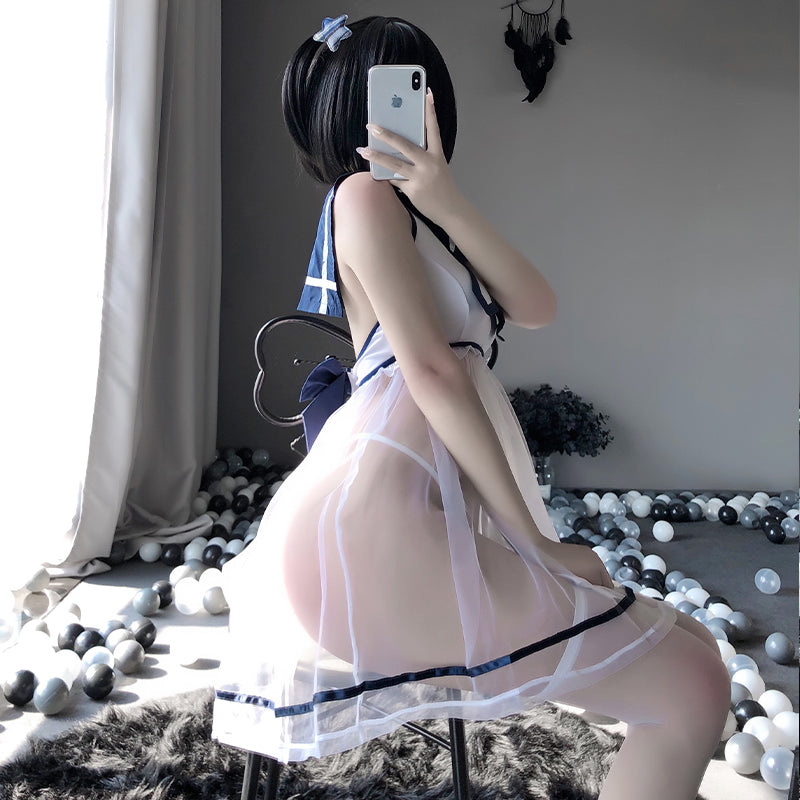Sofyee  Cute Student Tutu Skirt Halter Uniform Suit