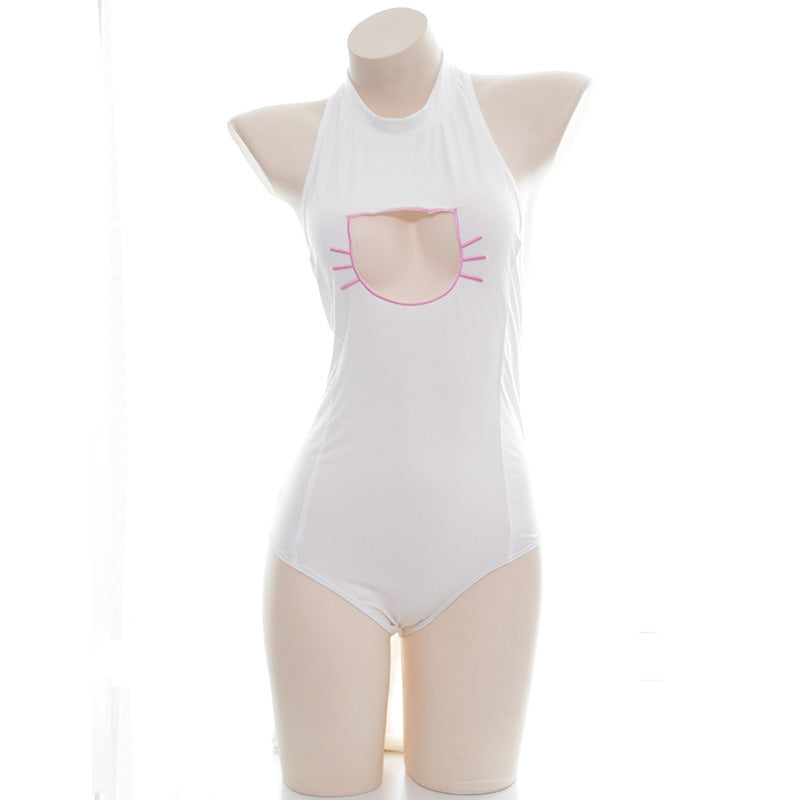 Anime Neko Cat Keyhole Japanese Style Cosplay Swimsuit