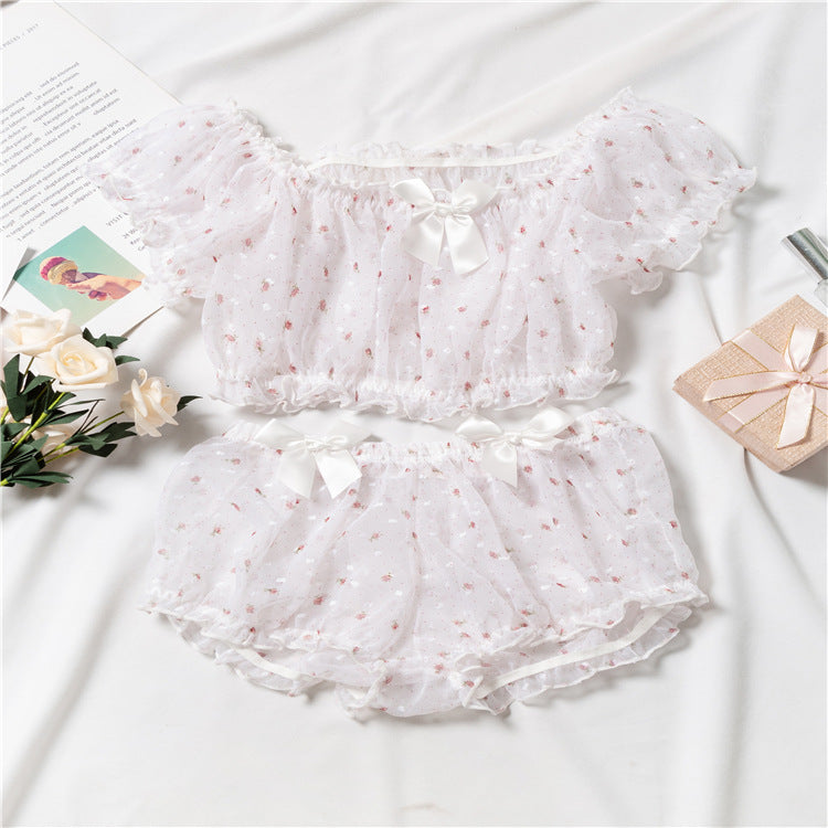 You Feel Like Angel Dots Fairy Pretty Sheer Lingerie Set
