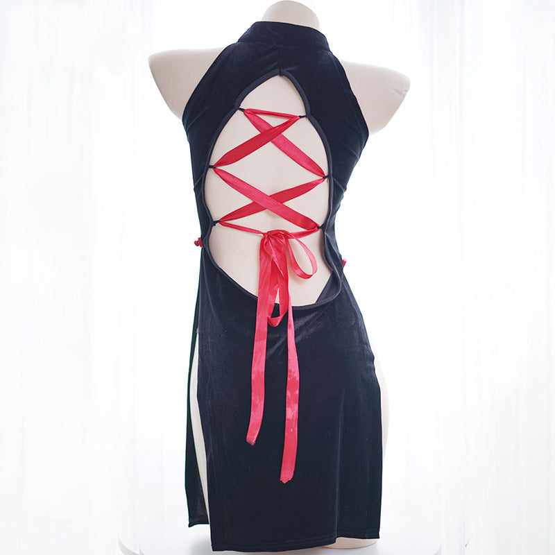 Anime Chinese Style Sexy Keyhole Lace Up Girly Dress Lingerie