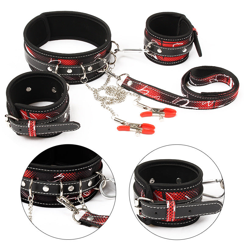 Sofyee BDSM Husband and Wife Bondage Handcuffs Nipple Collar