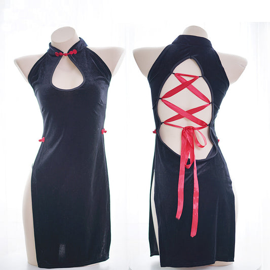 Anime Chinese Style Sexy Keyhole Lace Up Girly Dress Lingerie