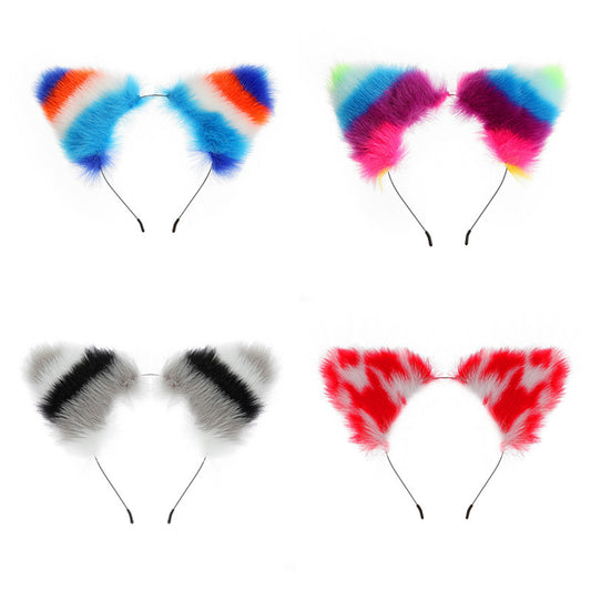 Variegated ear two-dimensional flirting rabbit hair hoop