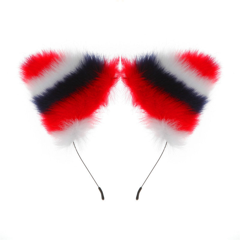 Variegated ear two-dimensional flirting rabbit hair hoop