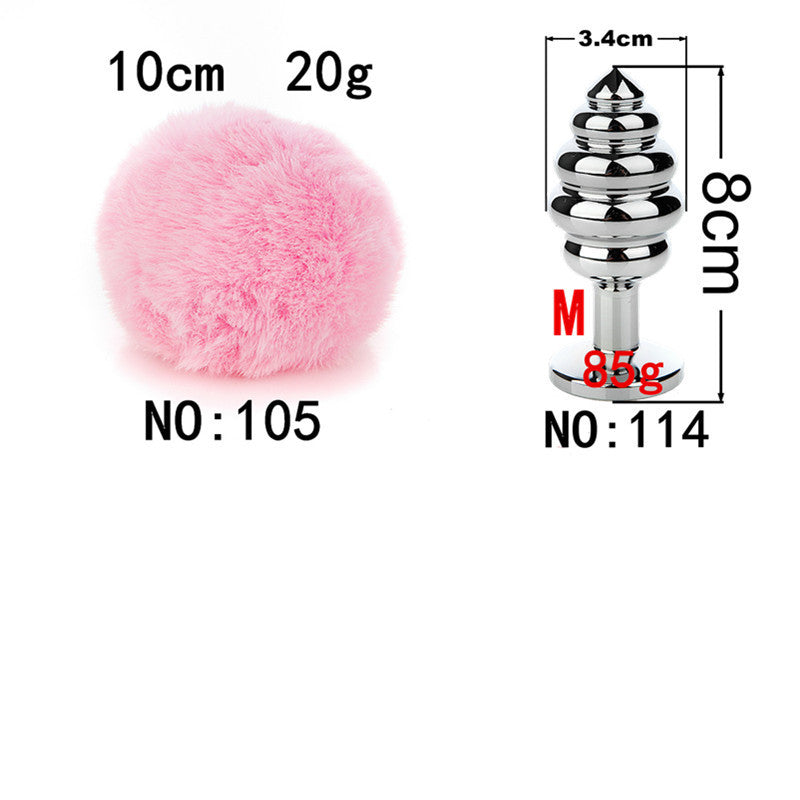 Removable Pink Bunny Adult Anal Butt Plug Tail