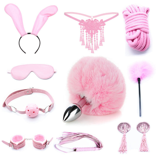 Rope Bunny Cat Cosplay Bondage Gear Accessories Sexy Toy Set - 10 PCS Set
