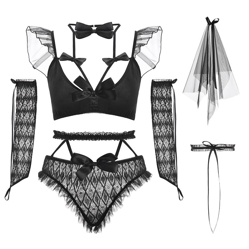 Sofyee Kawaii Transparente weiße Brautdessous 
