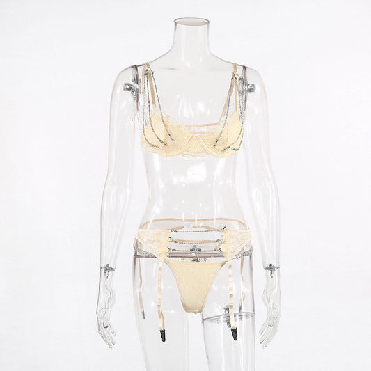Sexy Bold Champane Bra Set Lingerie