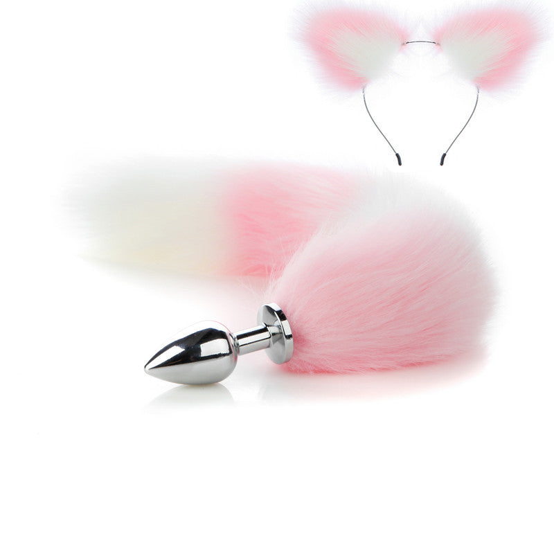 Rosa Anime Sexy Katze Ohr Stirnband Butt Plug Schwanz Set