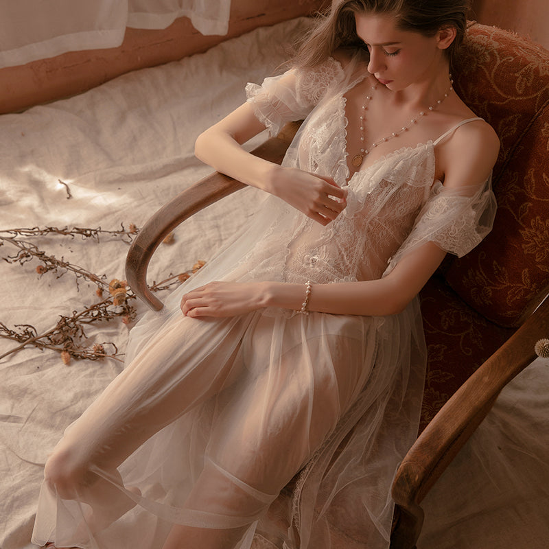 Pretty Honey Romance Lace Baby Doll Night Gown