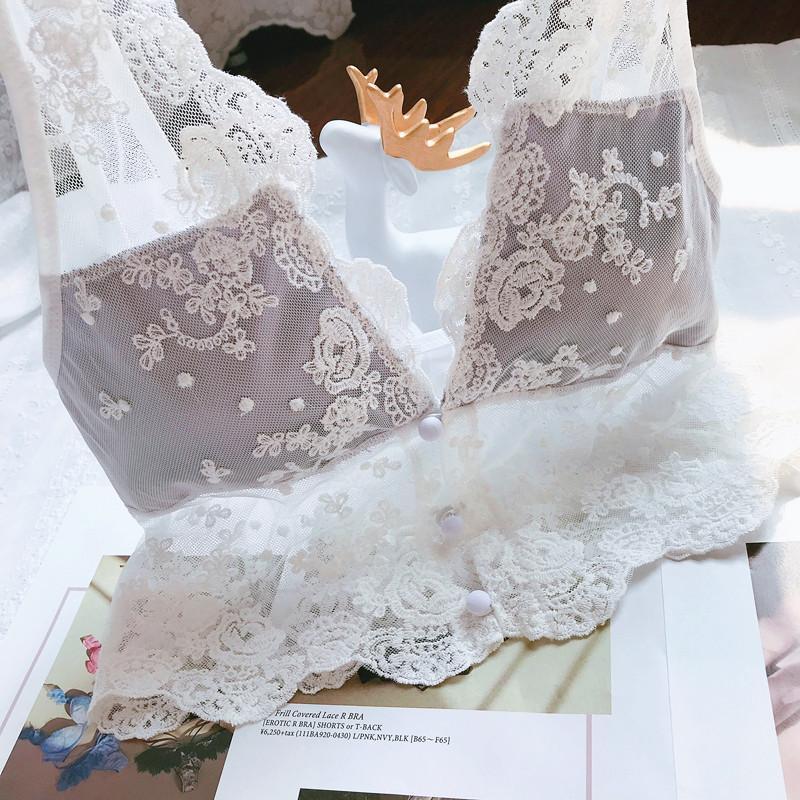 Sexy bügelloses Unterwäscheset aus bestickter Spitze 