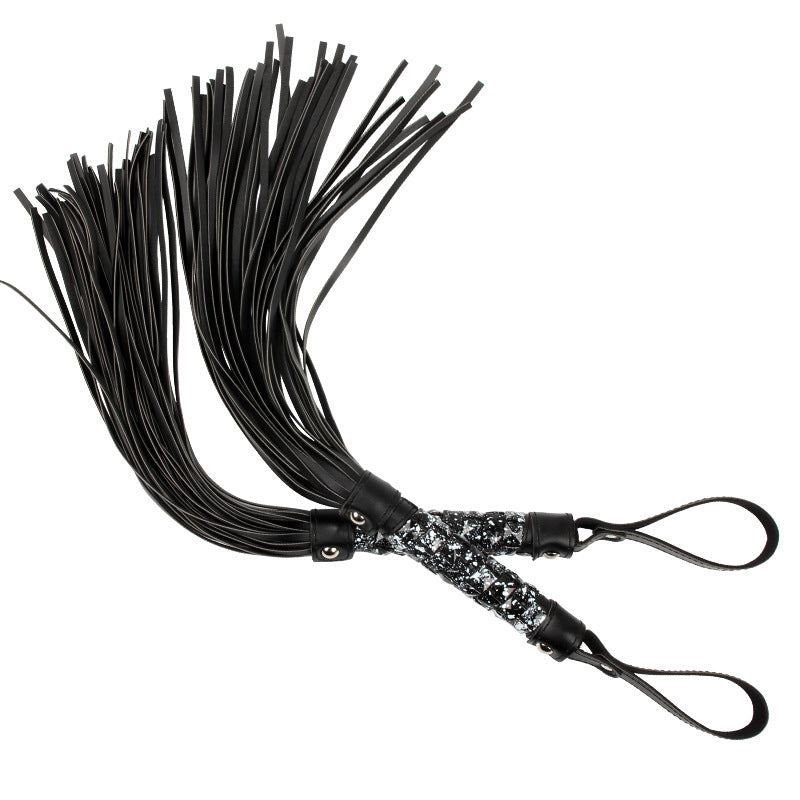 Sofyee BDSM   Black Square Bead Leather Whip