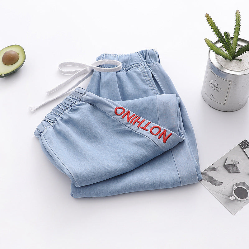 Japanese embroidery jeans
