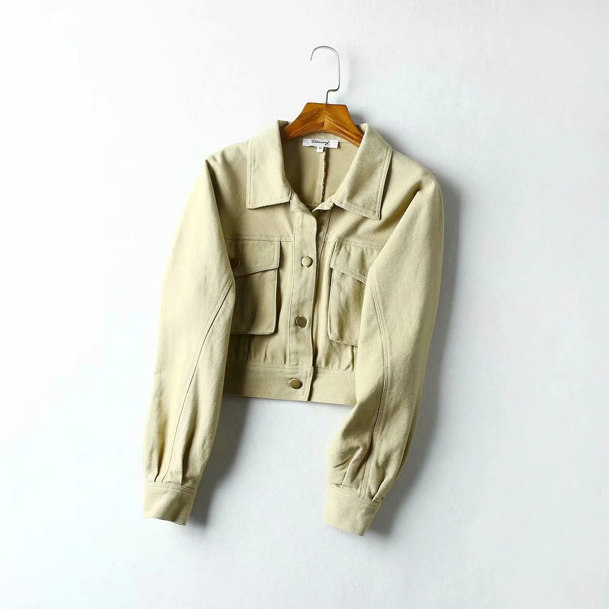 Aesthetic silhouette super short three-dimensional pocket work jacket