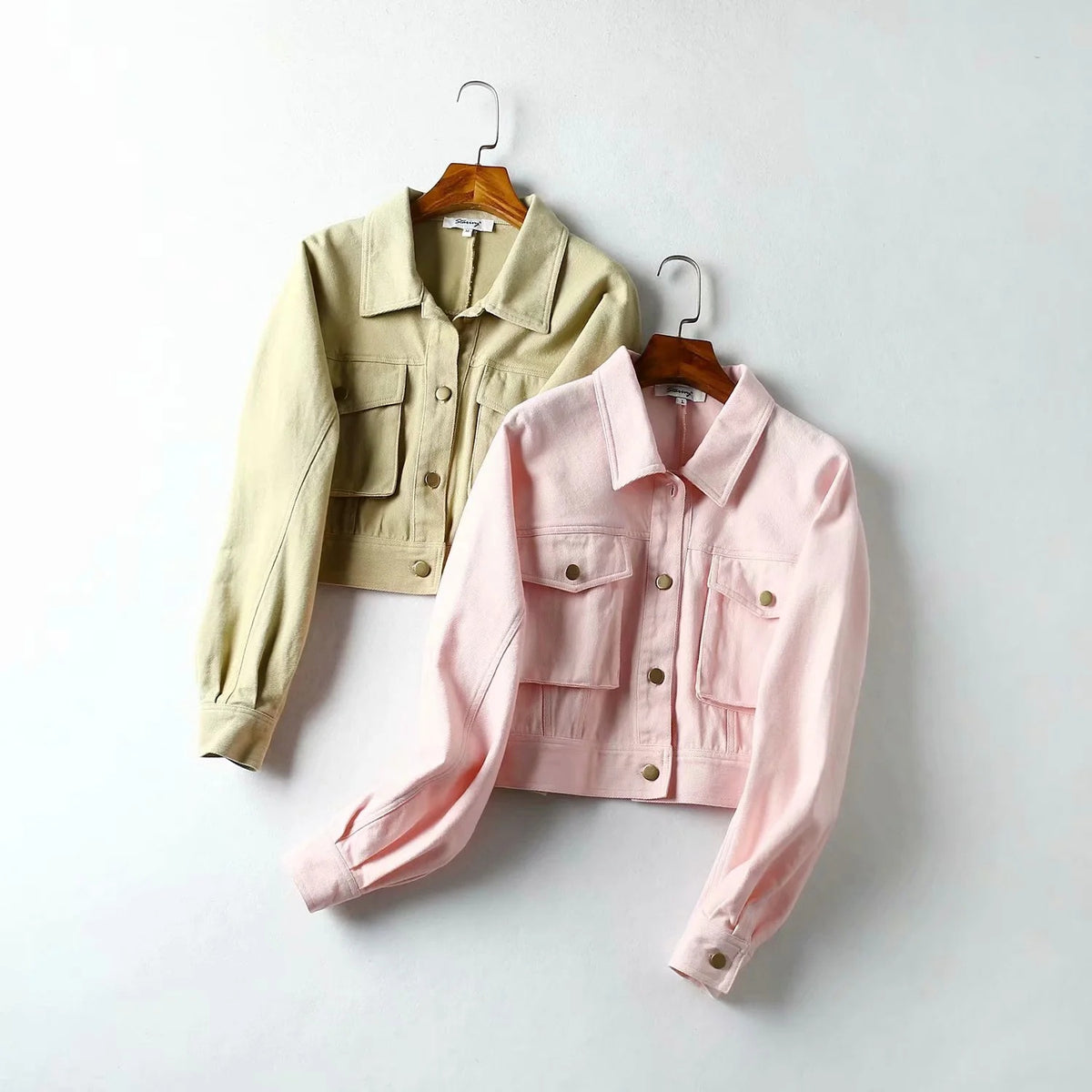 Aesthetic silhouette super short three-dimensional pocket work jacket
