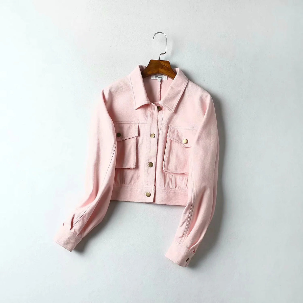 Aesthetic silhouette super short three-dimensional pocket work jacket