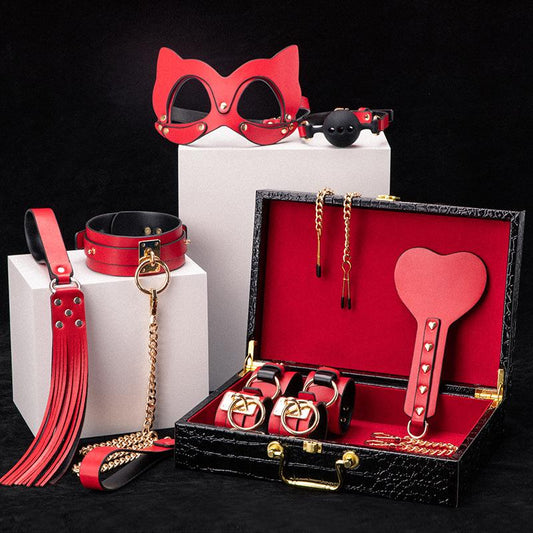 BDSM Gear 8PCS Set - Pet Play Red