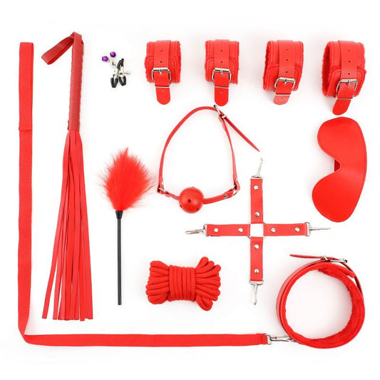 BDSM Gear 10PCS Set - Balltied & Wrapped Gagged