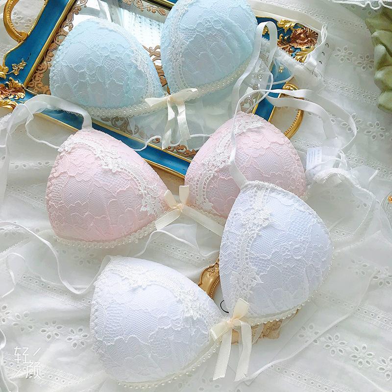 Japanese sweet bow without steel ring bra set