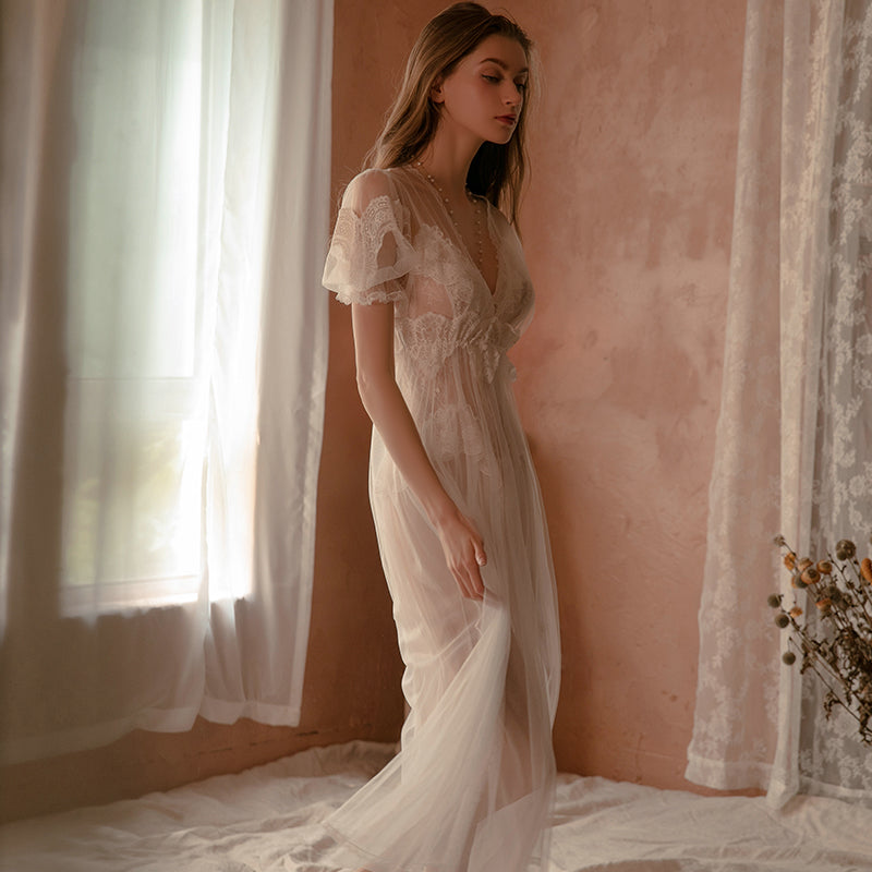 Pretty Honey Romance Lace Baby Doll Night Gown