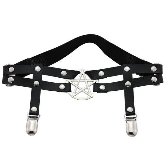 Gothic Pastell Lolita Herz Leder Strumpfband 