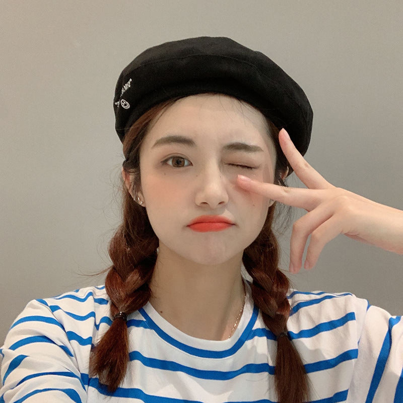 Retro beret solid color wild cute ins wind Japanese military hat