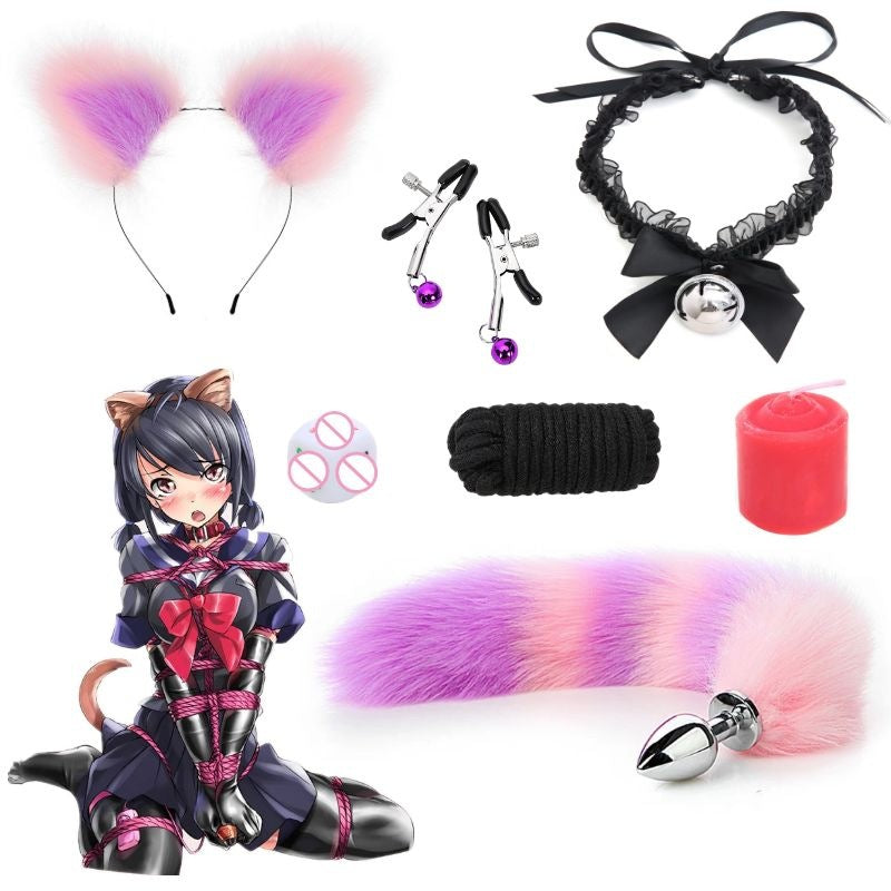 Sofyee Fox Tail Anal Plug Couple SM Game Set Adult Sex Toys