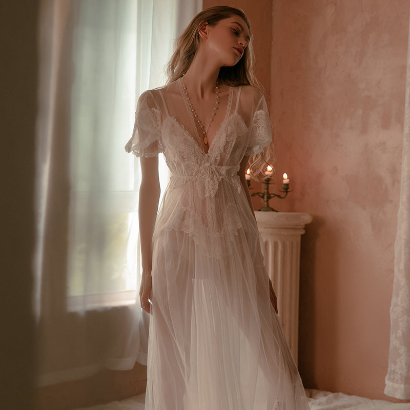 Pretty Honey Romance Lace Baby Doll Night Gown