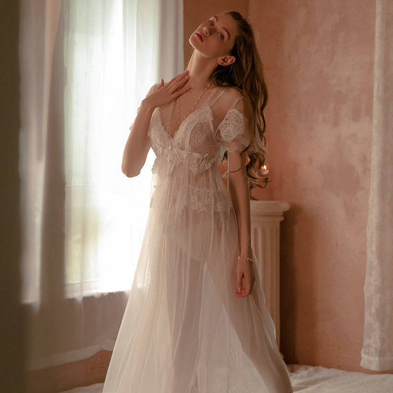 Pretty Honey Romance Lace Baby Doll Night Gown