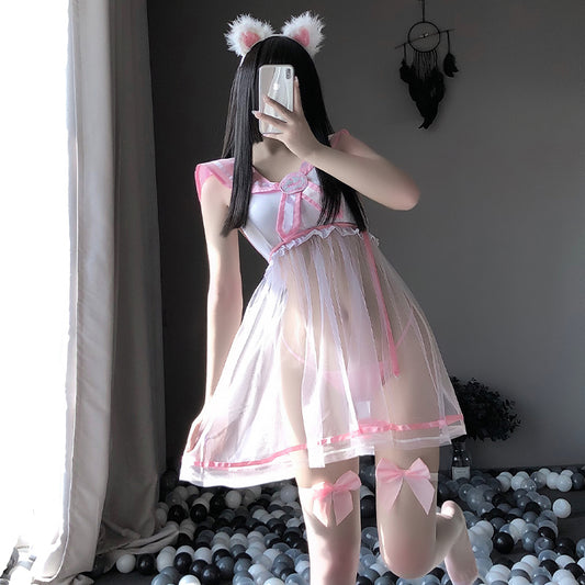 Sofyee  Cute Student Tutu Skirt Halter Uniform Suit