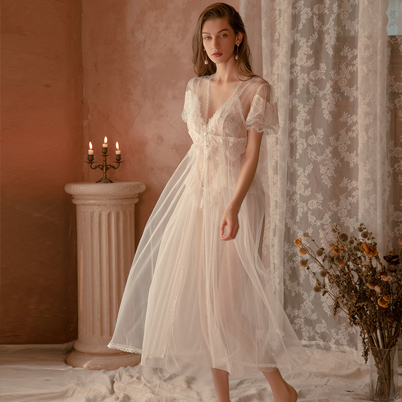 Pretty Honey Romance Lace Baby Doll Night Gown