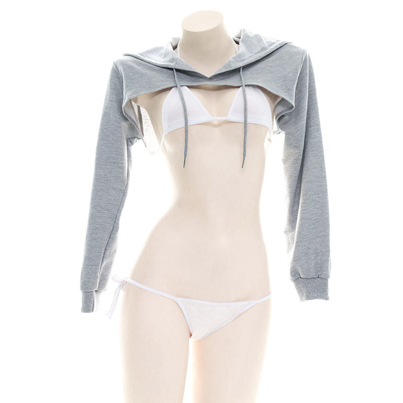 Schulmädchen-Rosa-Anime-Sexy-Uniform-Bikini-Set