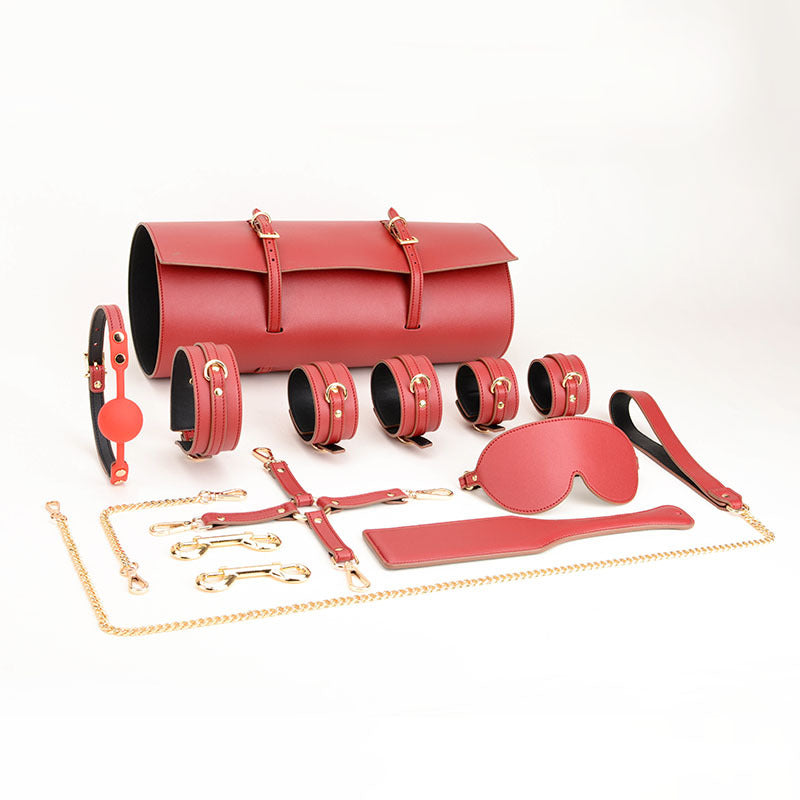 Sofyee Bdsm Produkte für Erwachsene, Trainingsspielzeug, Handschellen, Passionsleder, 11-teiliges Set