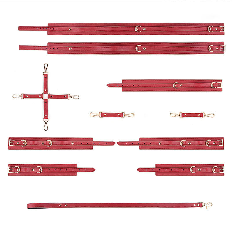 Husband And Wife Bdsm Supplies Leather Binding Thigh Loop-6Pcs Set