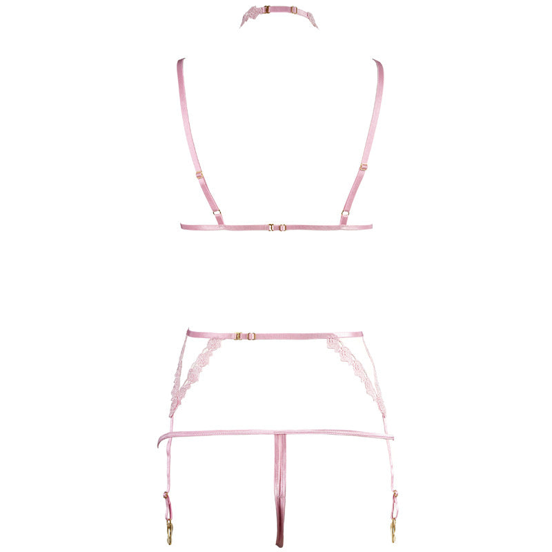 Sofyee Pink Bondage Girl Honeymoon Lingerie - Open Bra