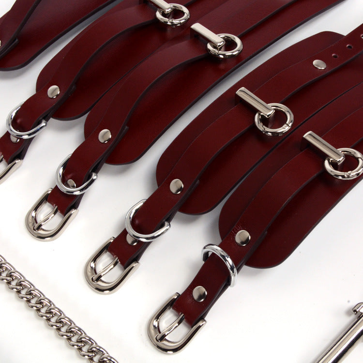 Bdsm Genuine Leather Fox Mask Sex Toys-7Pcs Set