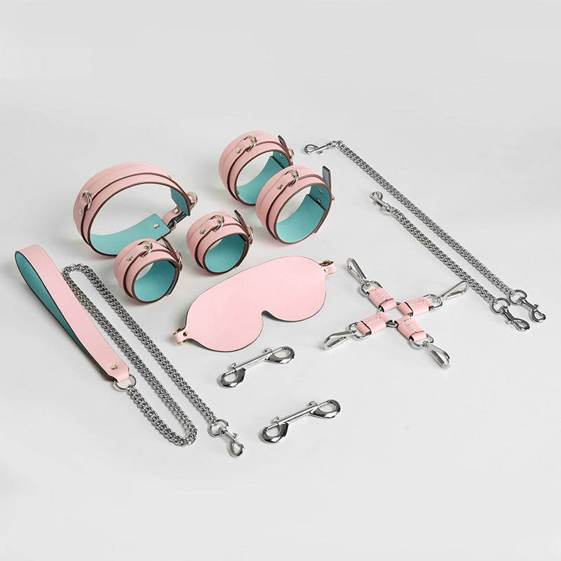 Sexy Cowhide Pink Bondage-6Pcs Set